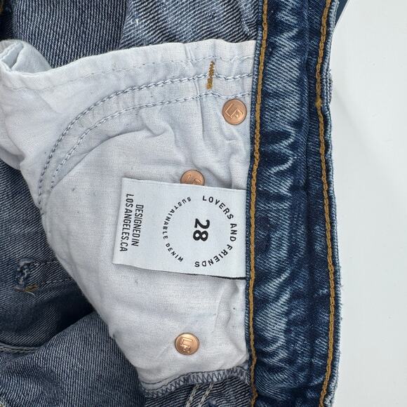 Lovers + Friends Ryan High Rise Straight Jeans Womens 28 NWT Distressed Med Wash - Picture 8 of 12